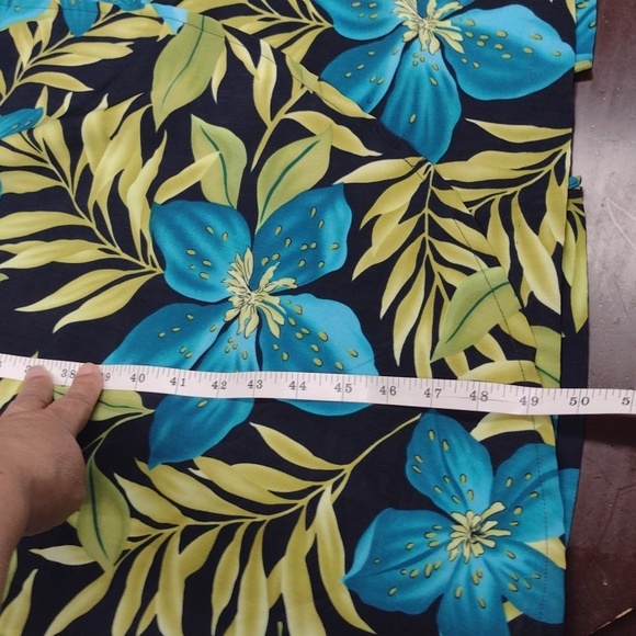 White Stag Blue and Green Midi Sundress Scoop Neck Resort Wear Size 16 - Picture 10 of 12